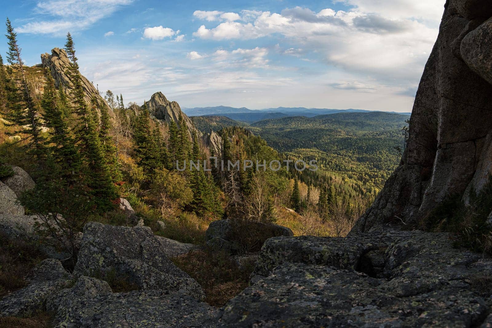 Beauty view in mountains of Altai. Kolyvan ridge - a mountain range in the north-west of the Altai Mountains, in the Altai Territory of Russia