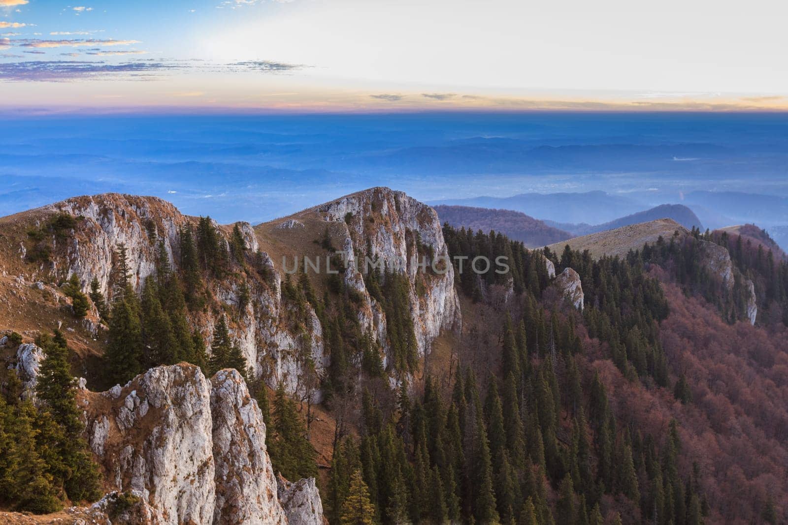 sunset in the Buila Vanturarita Mountains, Romania