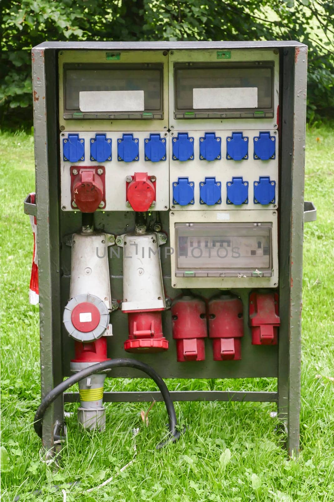 Power distribution box in a park in Bad Nauheim,Germany Hessen