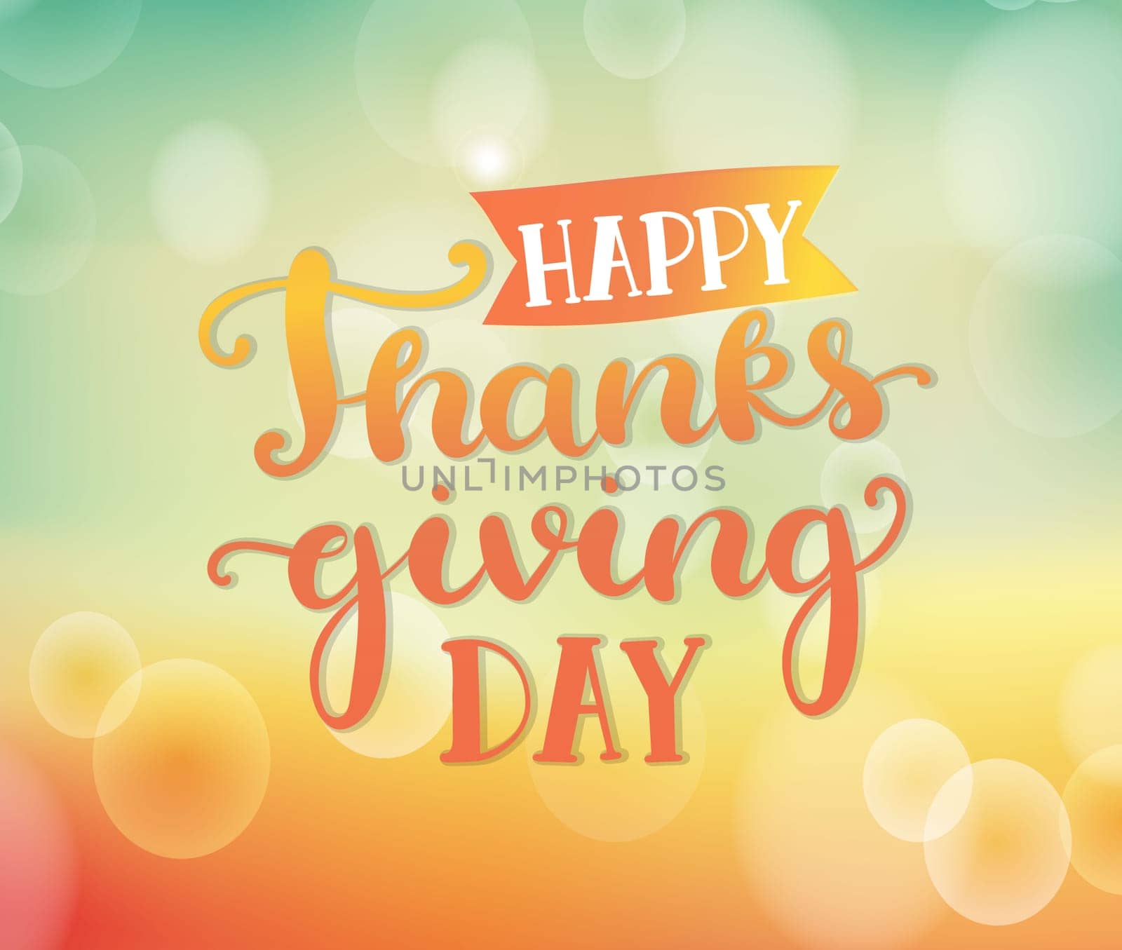 Happy thanksgiving day - autumn card on bocah background. Vector illustration.