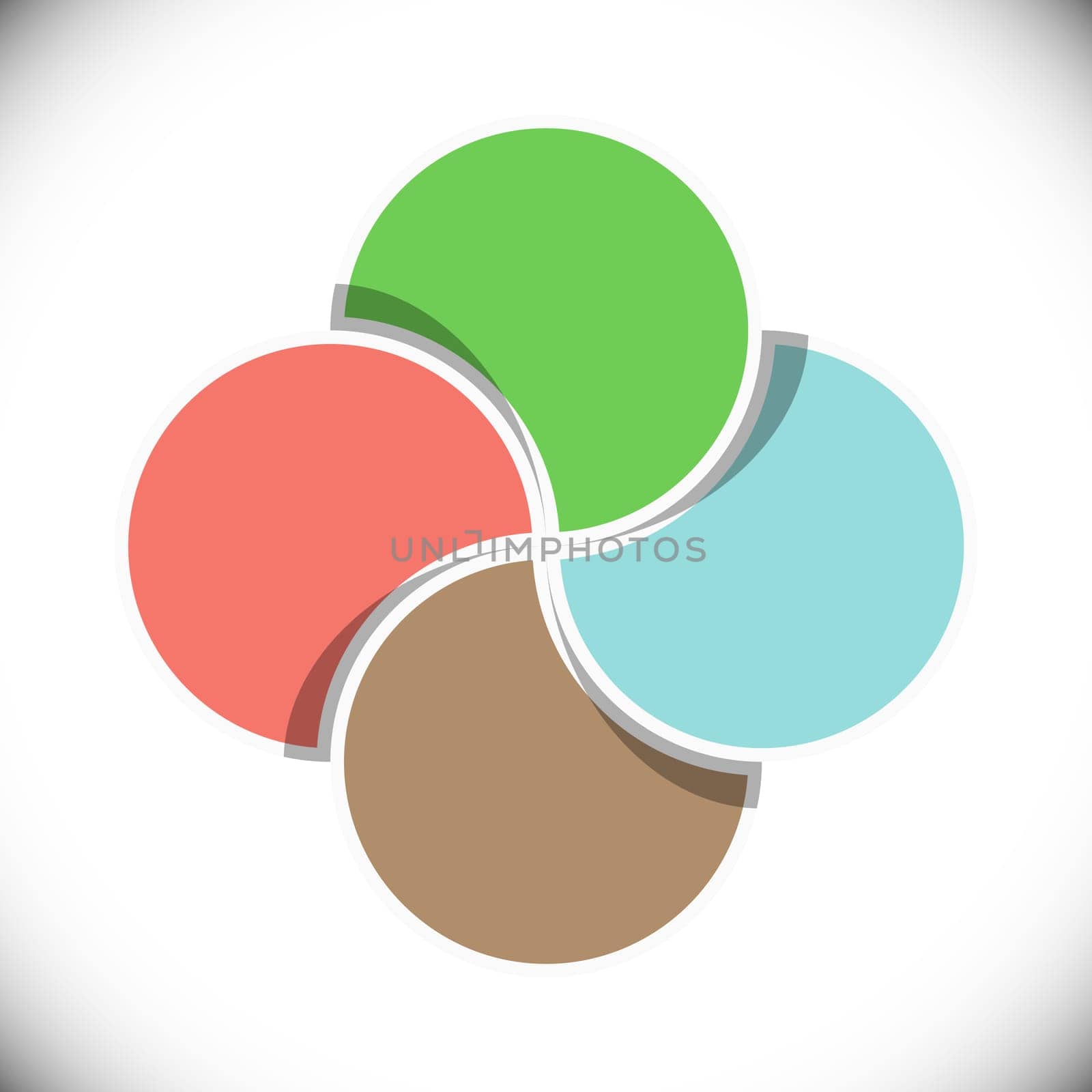 colored template of business info graphic with different options showing team work process