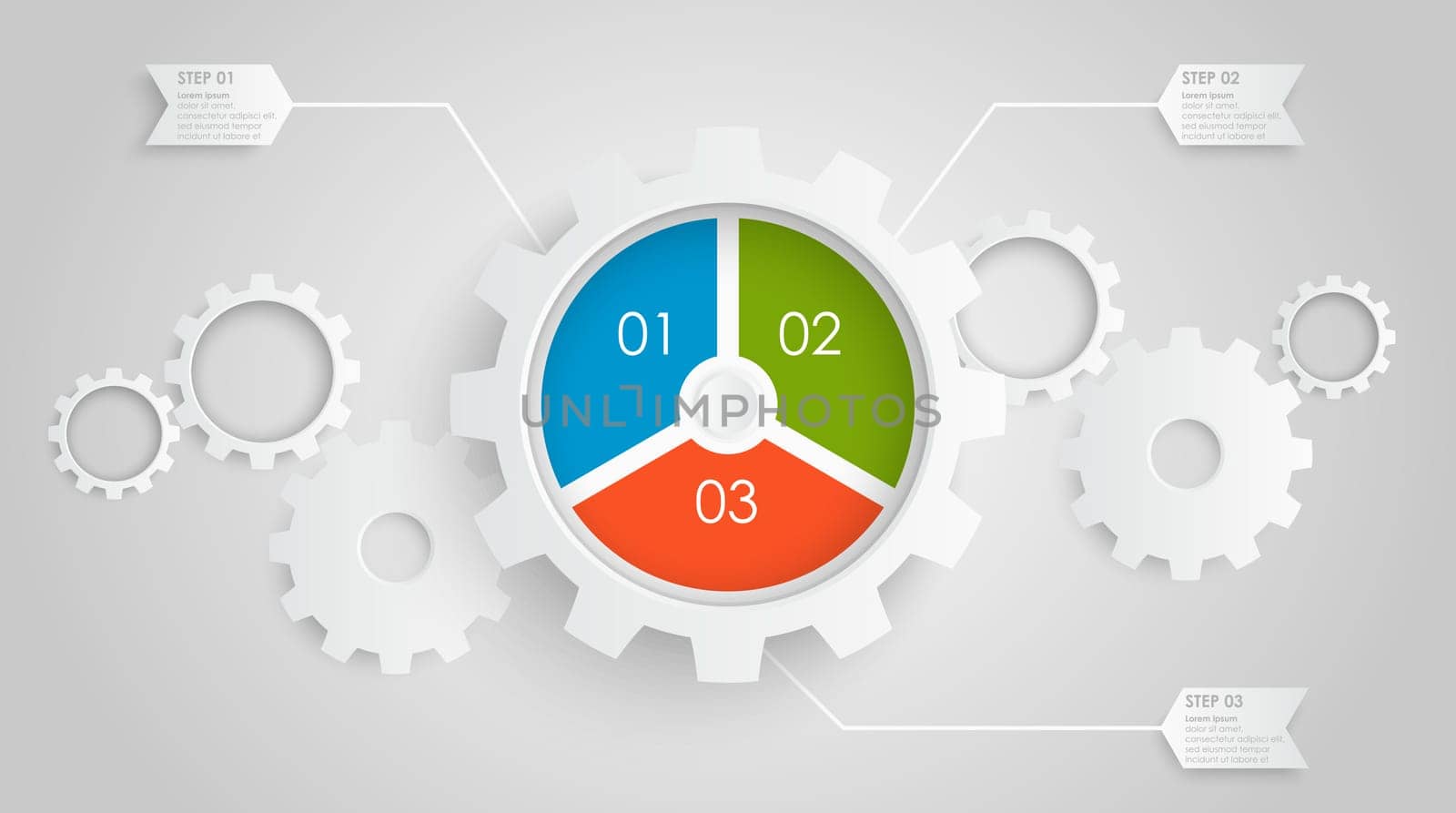 gear wheels info graphic for cooperation or teamwork symbolism