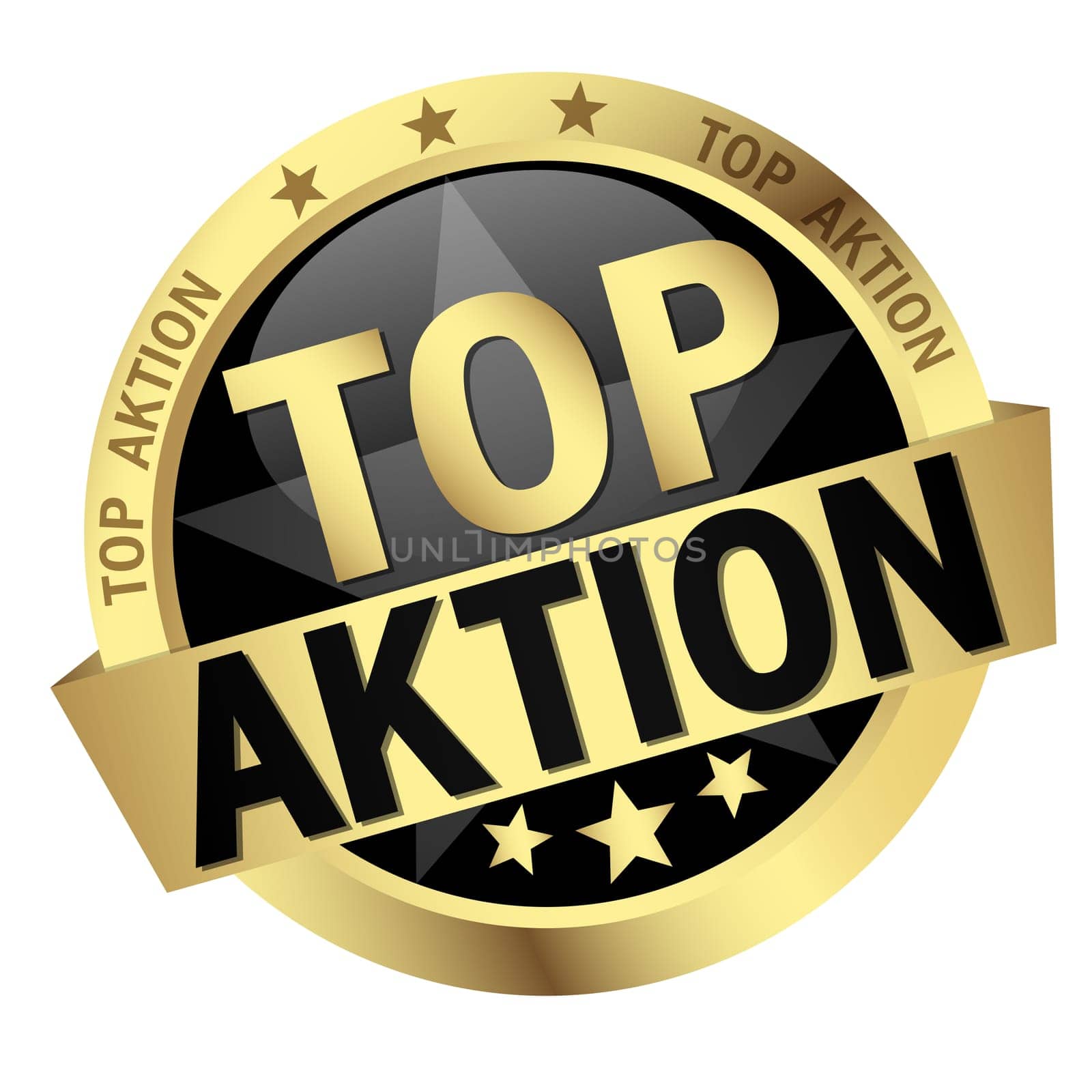 colored button with banner and text Top action