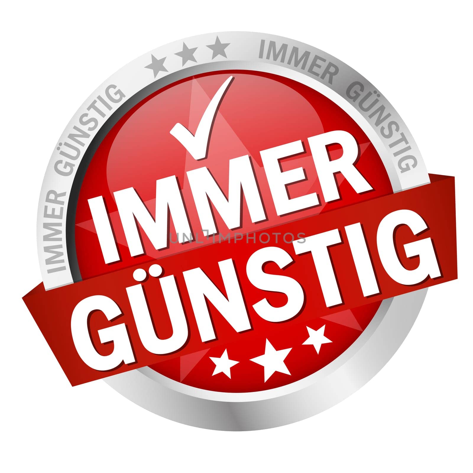 colored button with banner and text