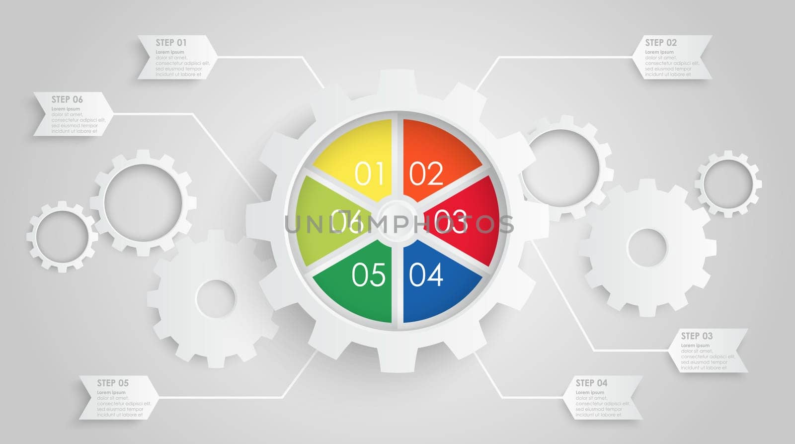 gear wheels info graphic for cooperation or teamwork symbolism