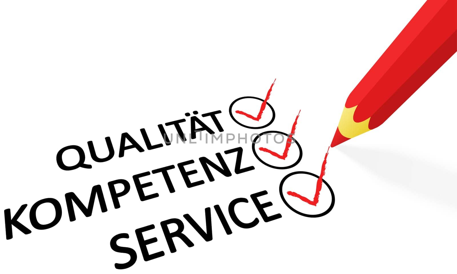 red pencil drawing hook and text quality competence service (in english)