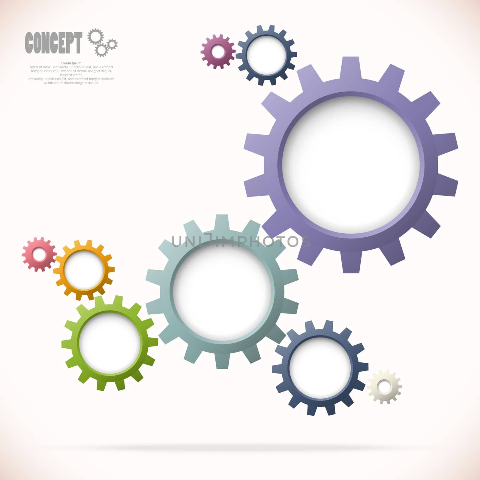 colored gear wheels showing business cooperation concept graphic