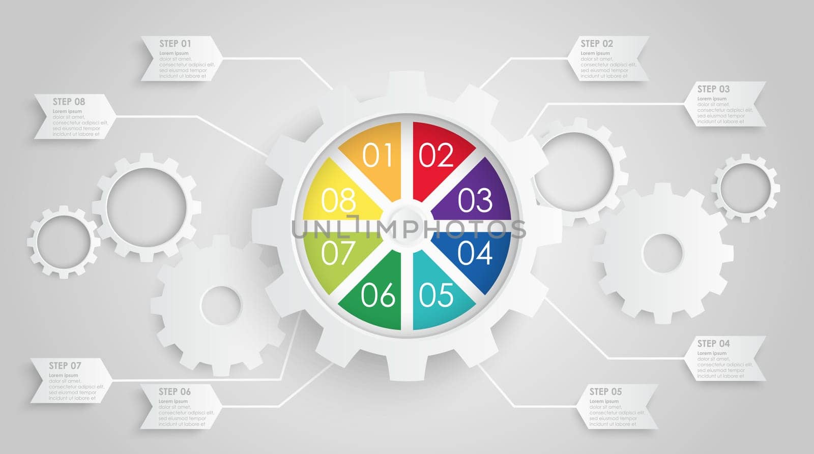 gear wheels info graphic for cooperation or teamwork symbolism