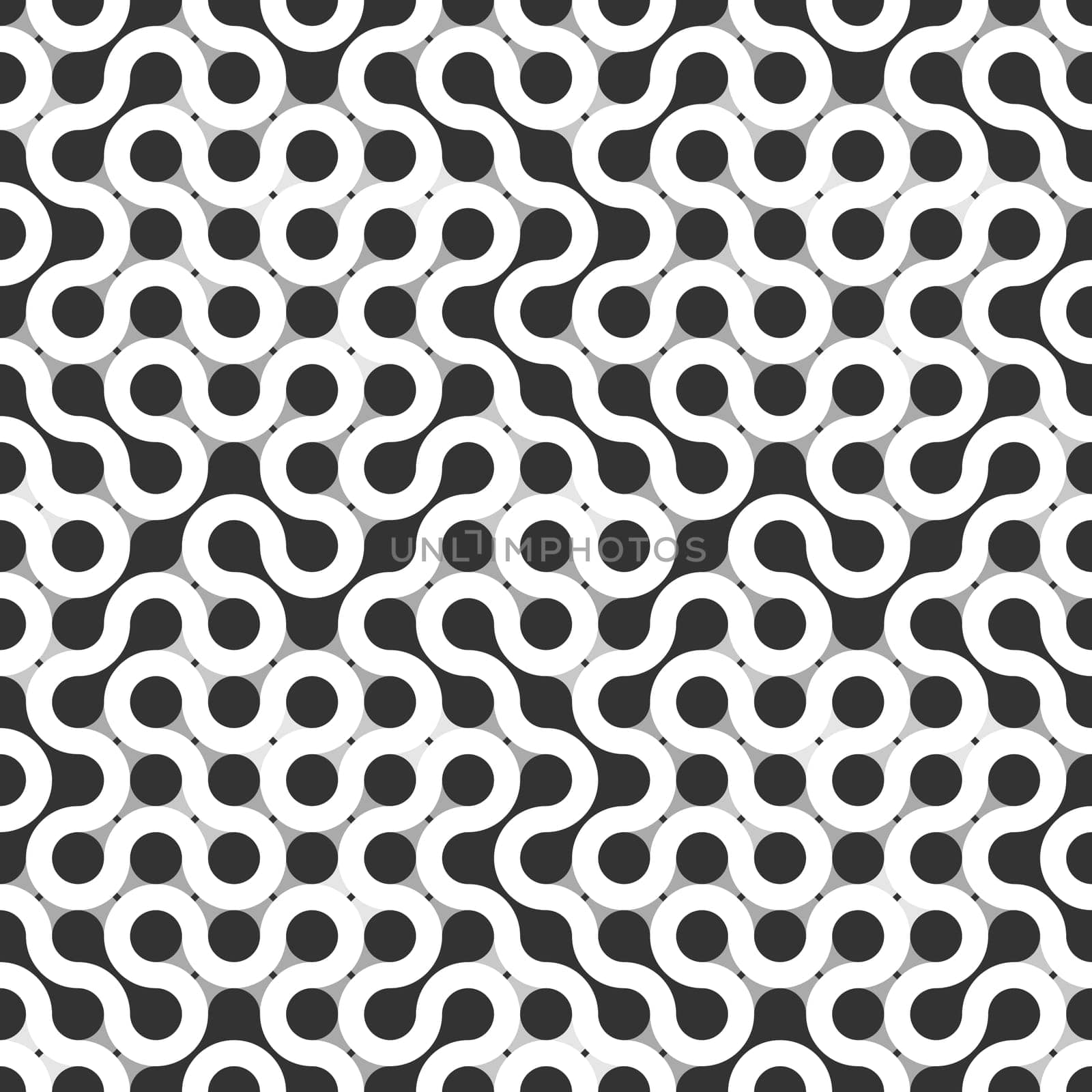 seamless abstract background with black and white curved lines