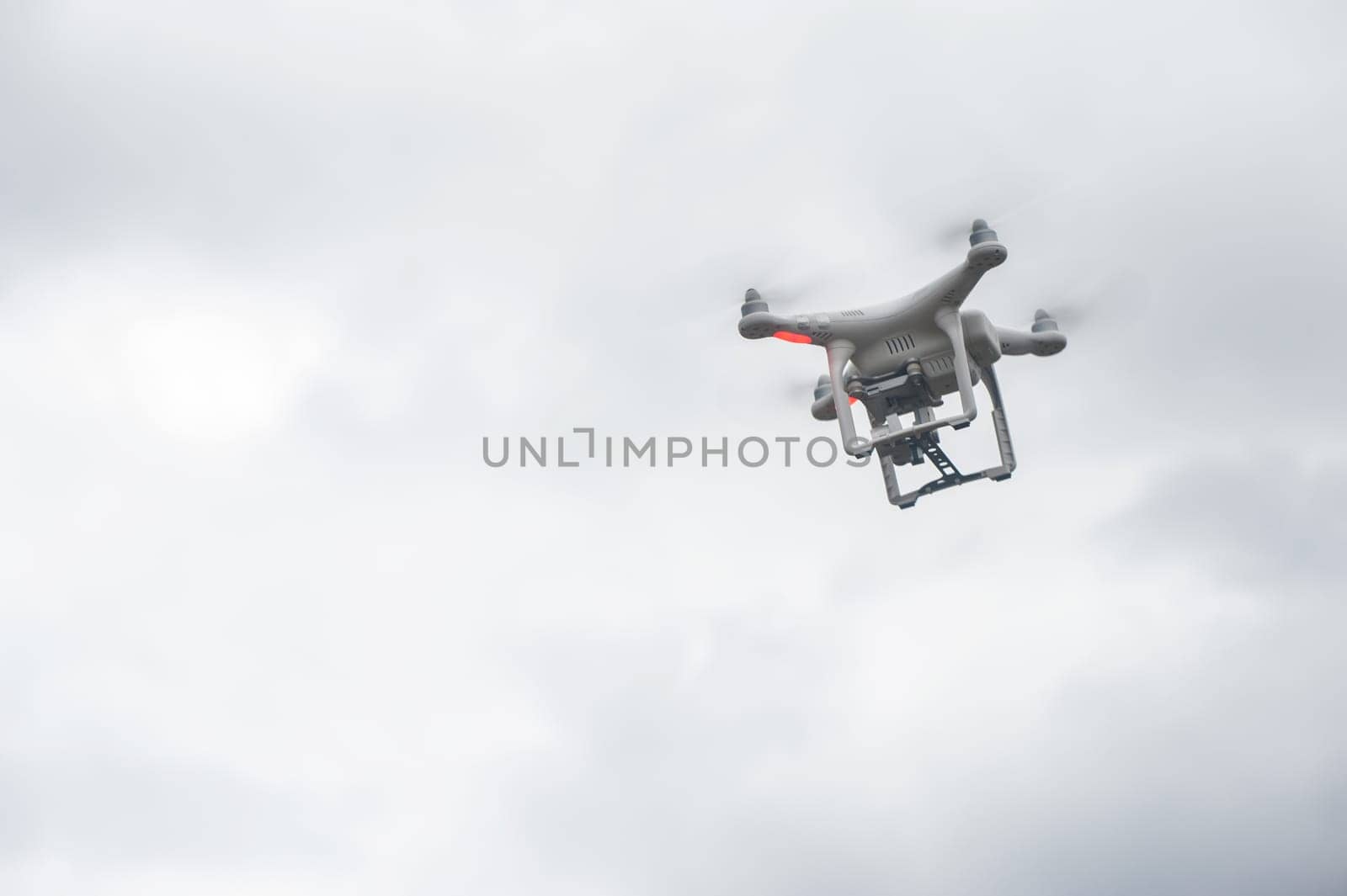 The flying drone copter with digital camera