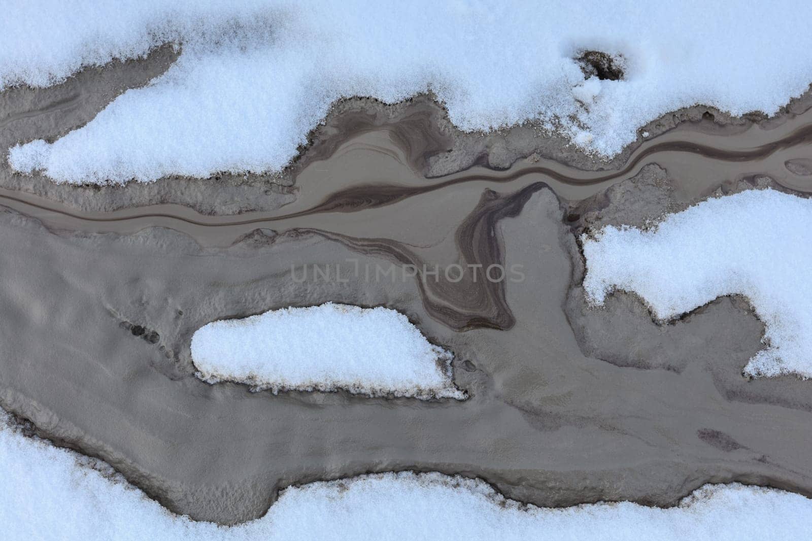 Mud Volcanoes in winter. Texture and eruption. Berca, Buzau, Romania
