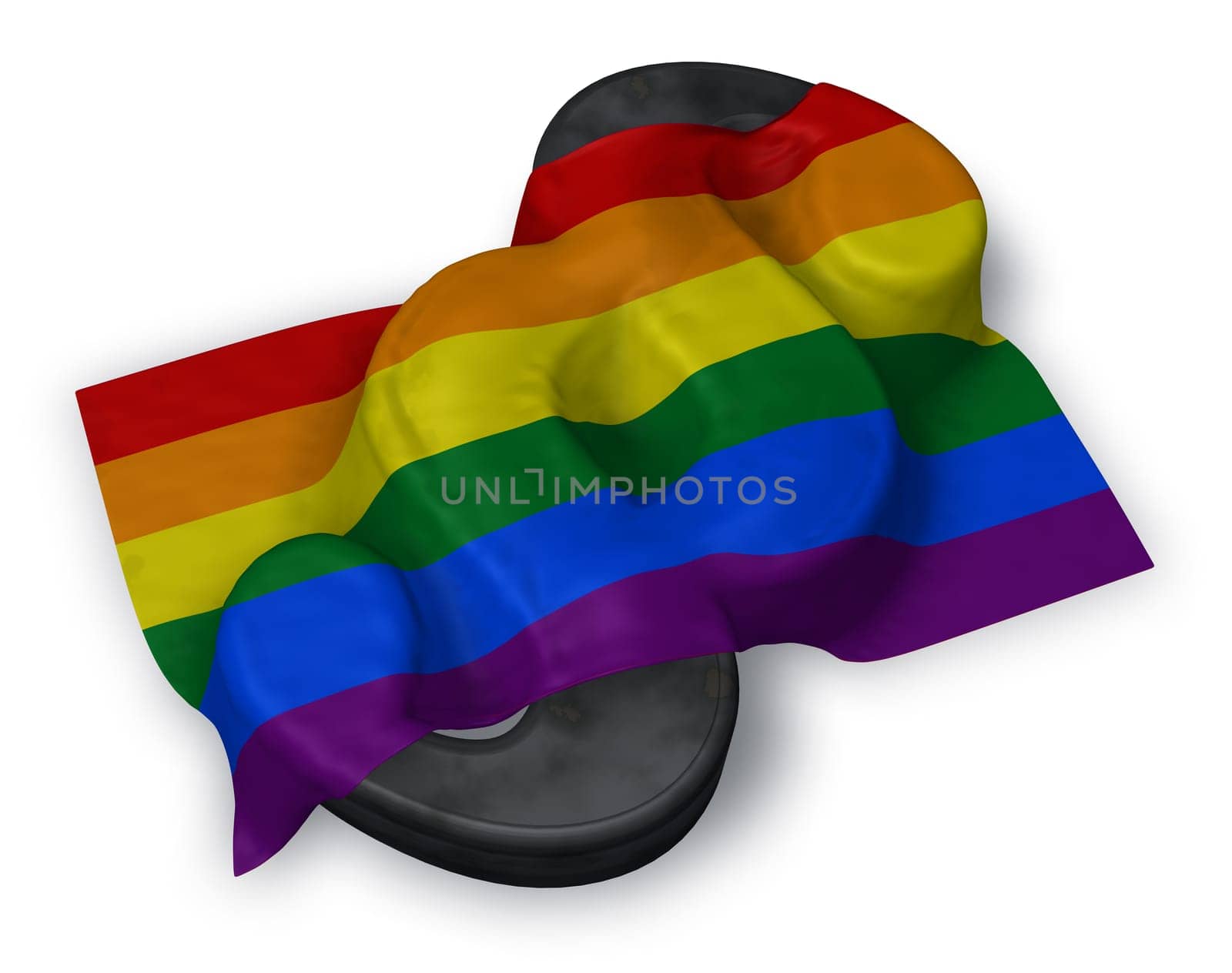 paragraph symbol and gay pride flag - 3d illustration