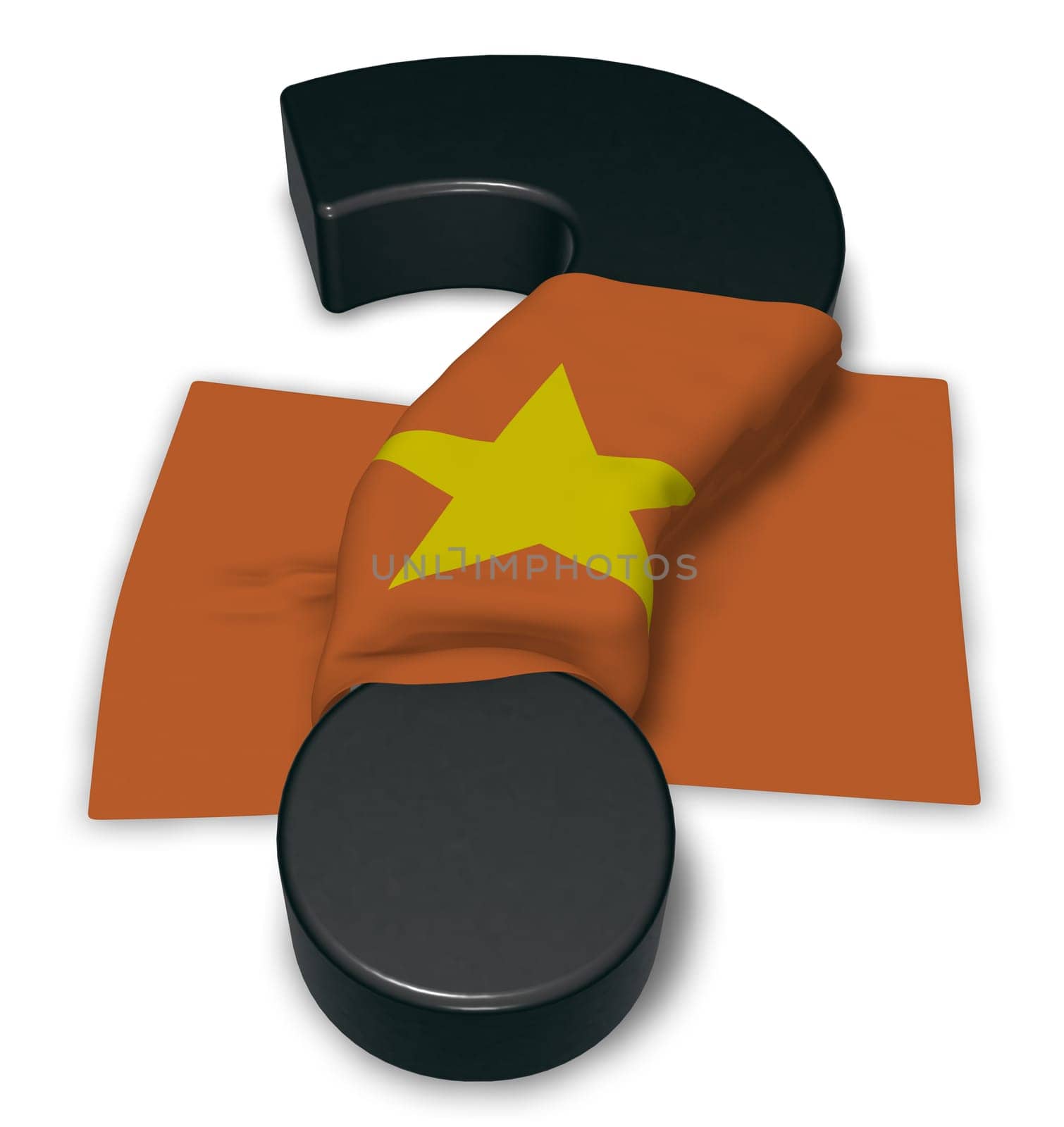 flag of vietnam and question mark - 3d illustration