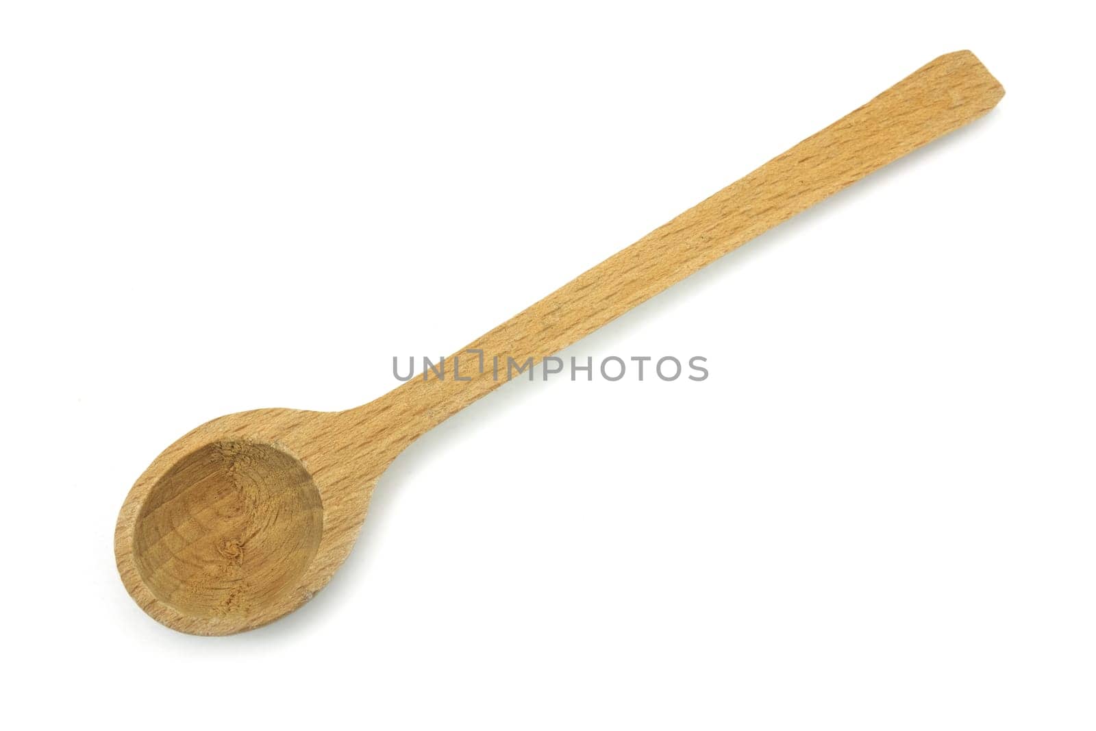 Wooden spoon,close-up of kitchen appliance on white background