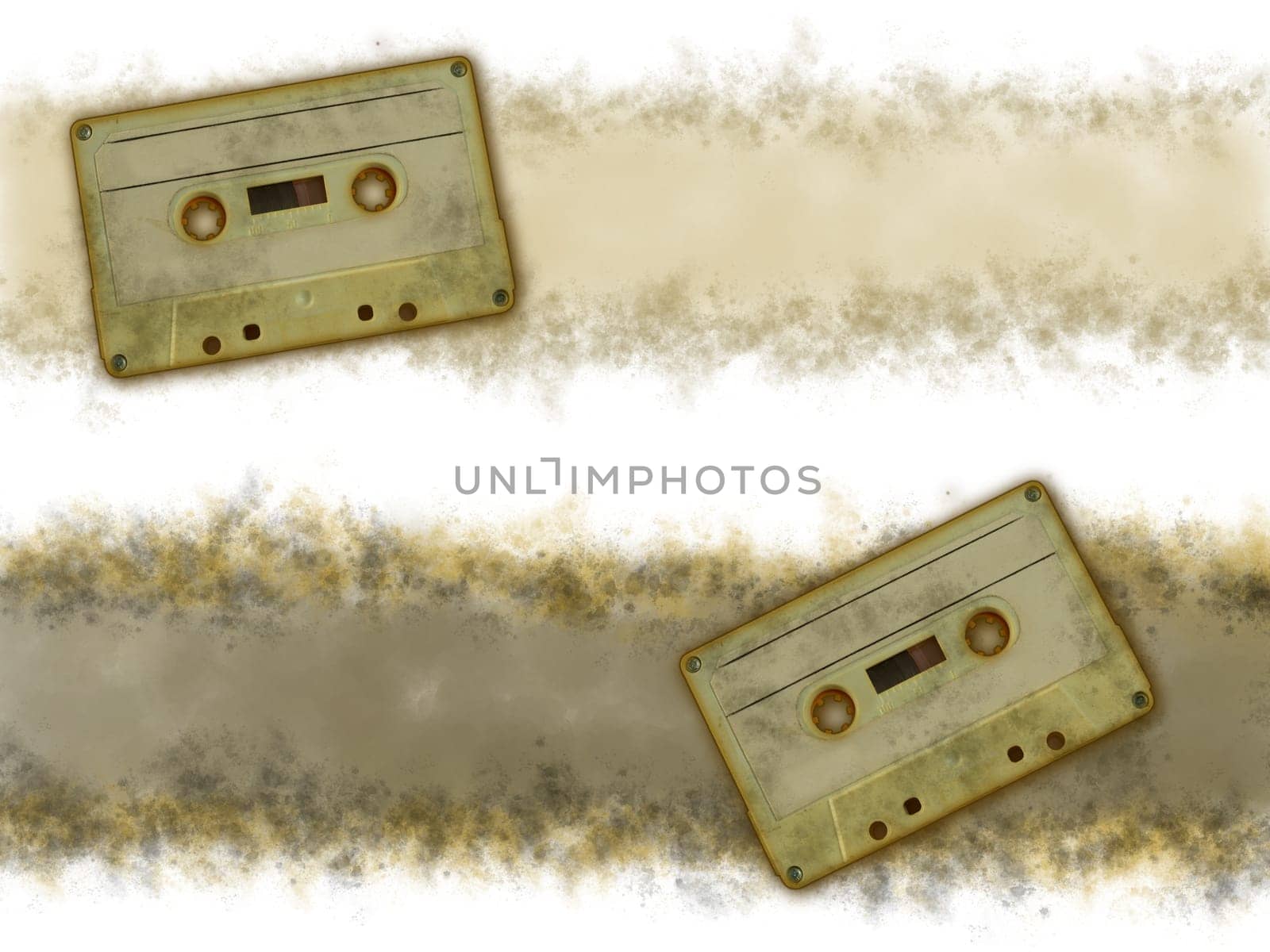 old music cassette on stained background