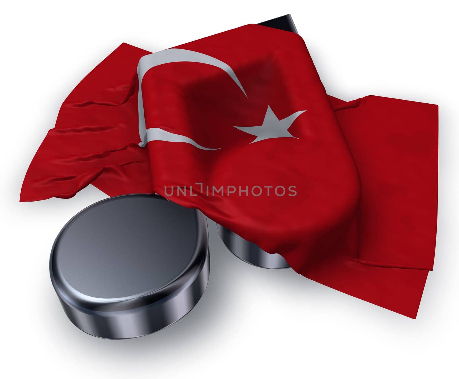 music note and flag of turkey - 3d rendering