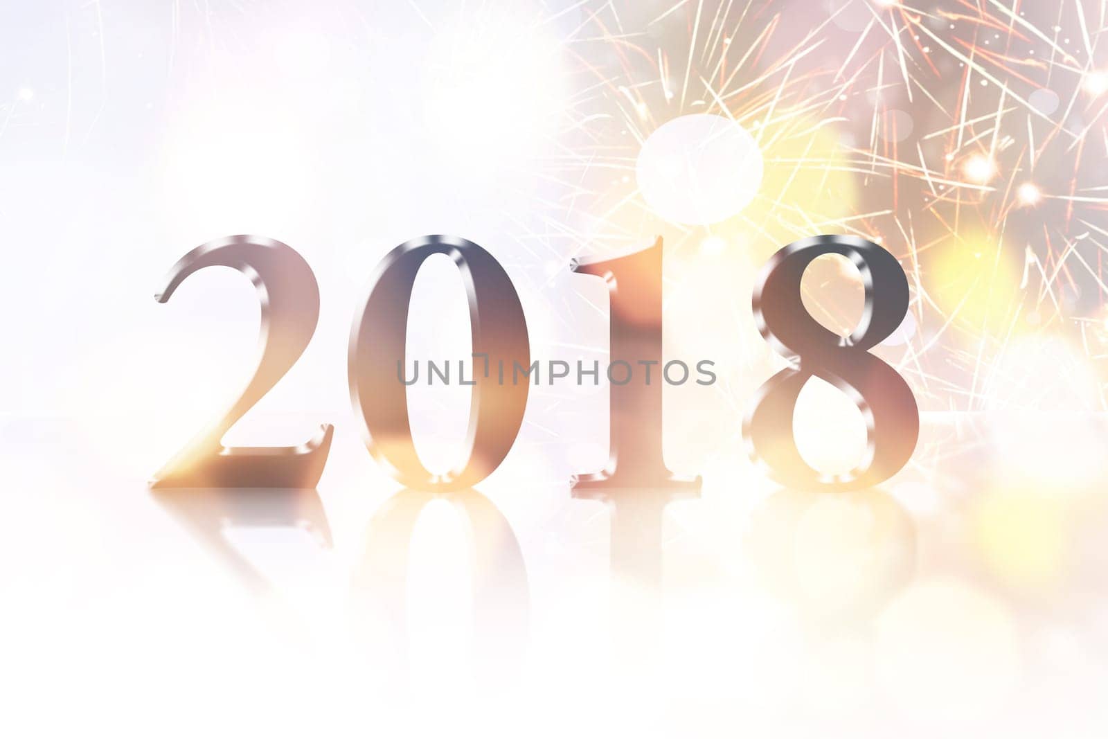 2018 number over abstract background.Happy new year concept