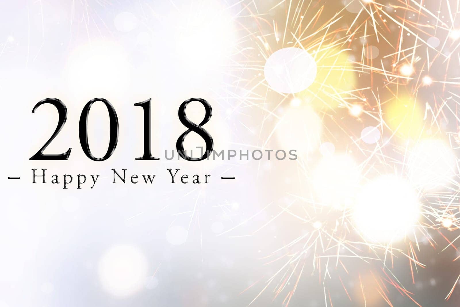2018 number over abstract background.Happy new year concept