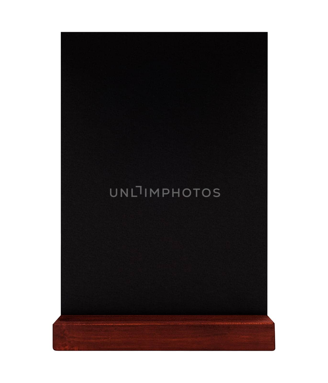 Chalk board is empty for restaurant menu isolated on white