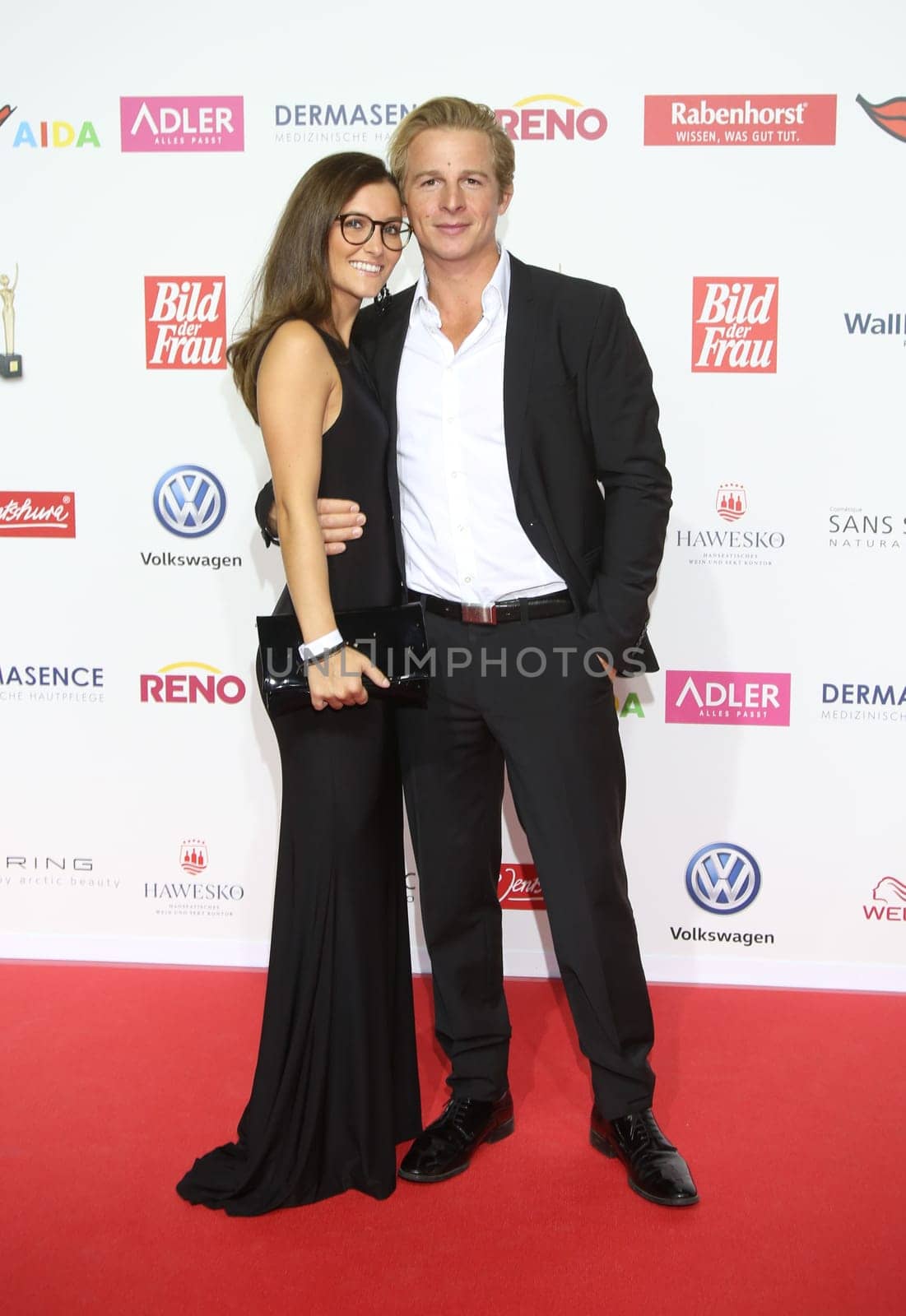 Daniel Roesner with wife,. Goldene Bild der Frau 2017 Award ceremony at the AIDA Prima in Hamburg ,21.10.2016..