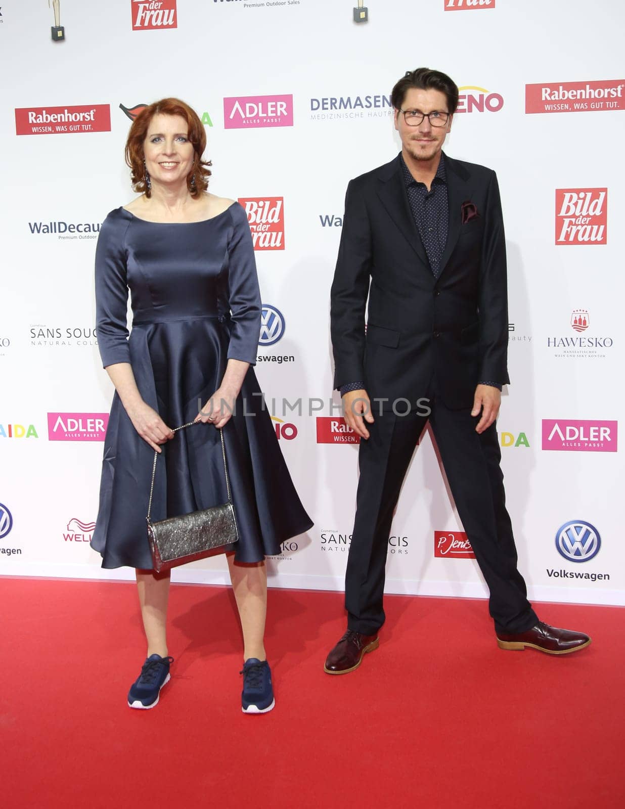 Monica Lierhaus with brother,. Goldene Bild der Frau 2017 Award ceremony at the AIDA Prima in Hamburg ,21.10.2016..