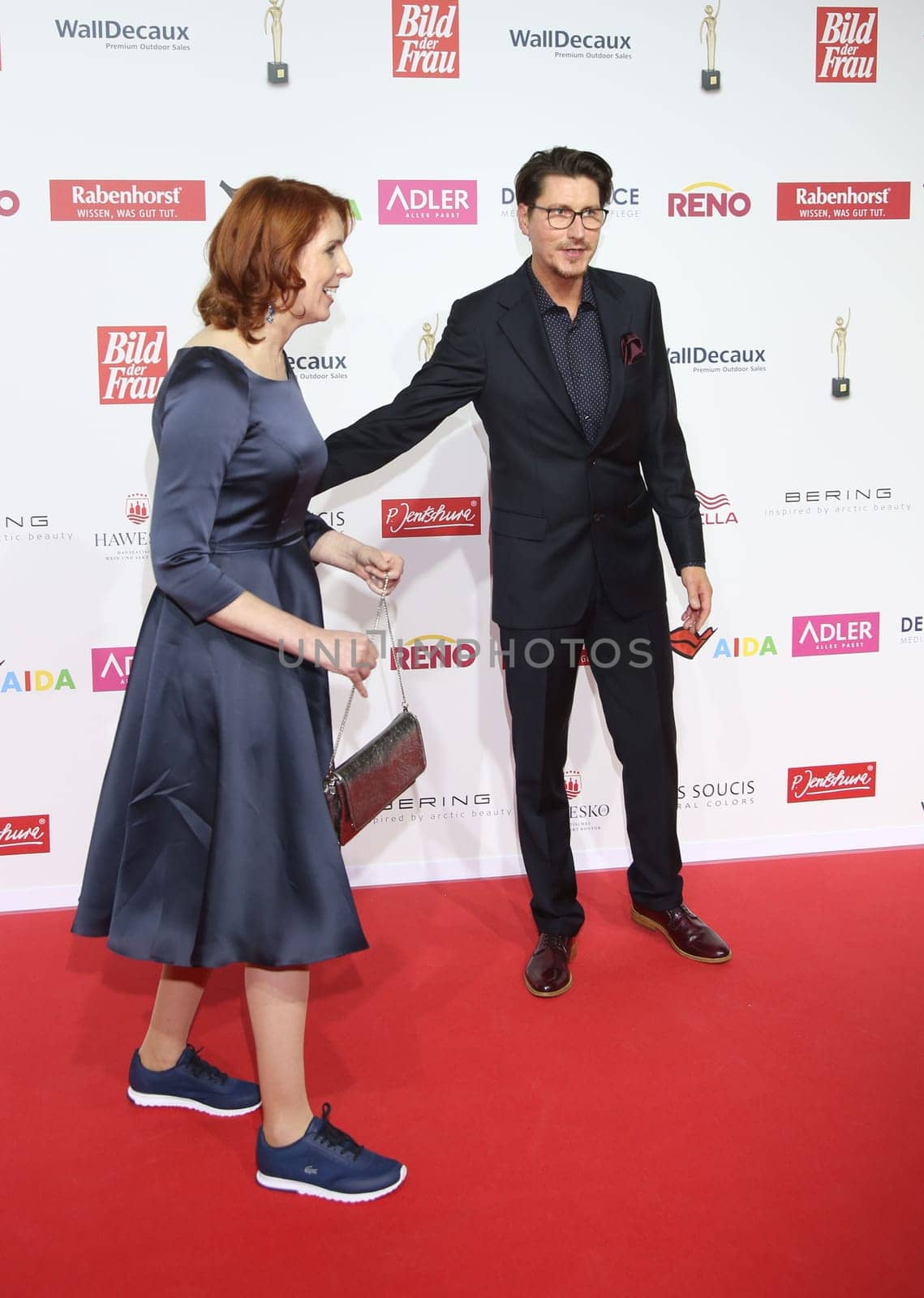 Monica Lierhaus with brother,. Goldene Bild der Frau 2017 Award ceremony at the AIDA Prima in Hamburg ,21.10.2016..