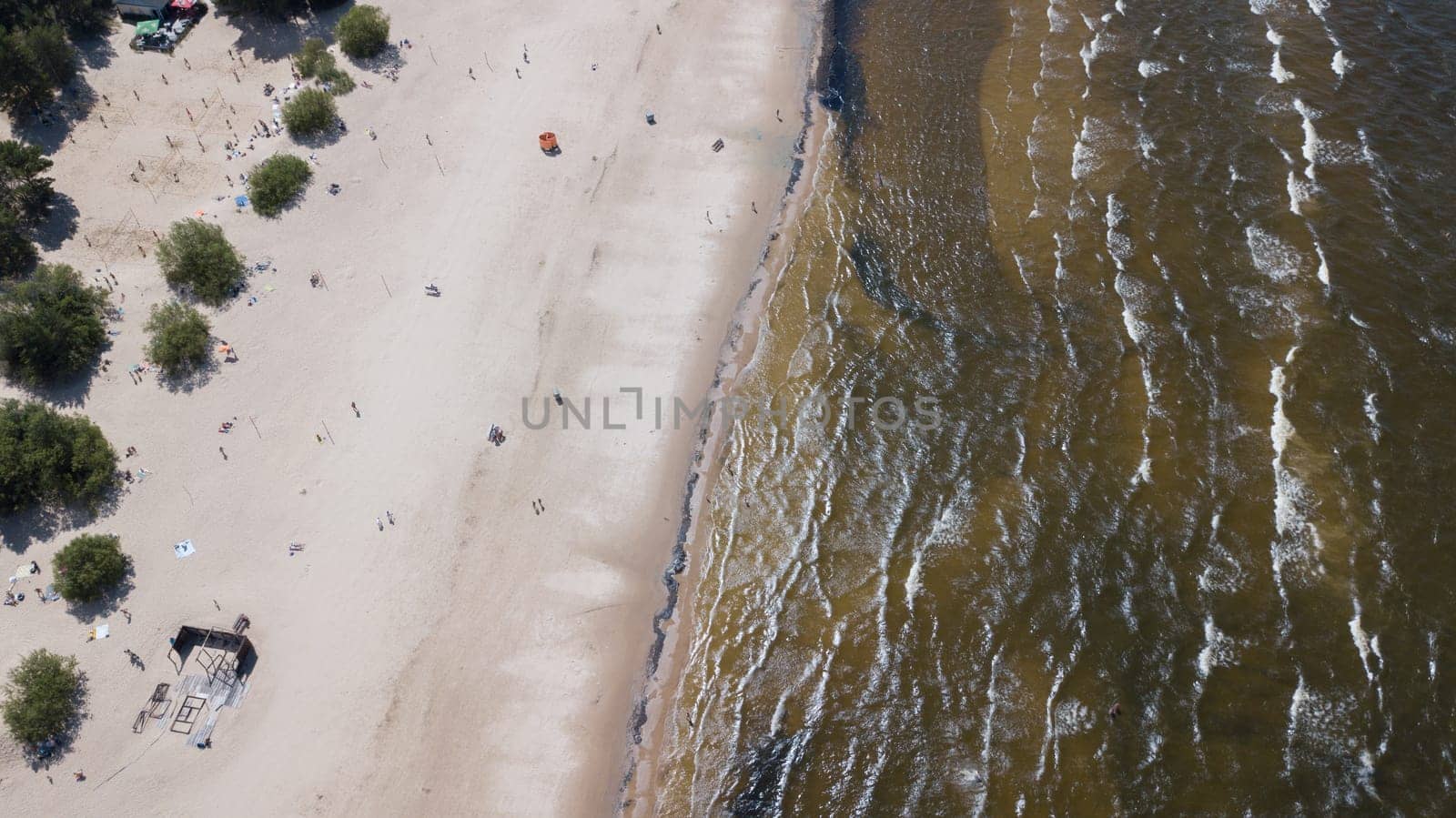 Vecaki Latvia Baltic Sea Seaside Aerial drone top