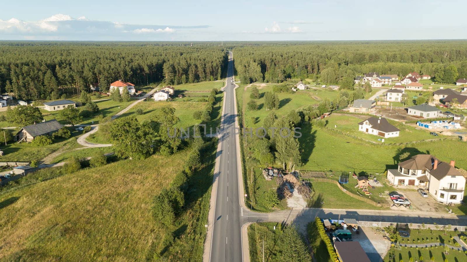 Aerial view of countryside, drone top view