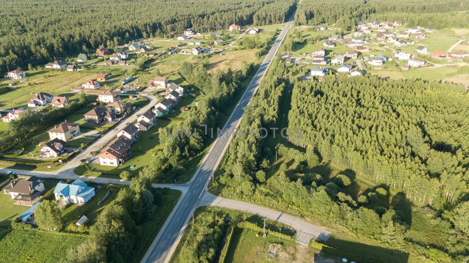 Aerial view of countryside, drone top view