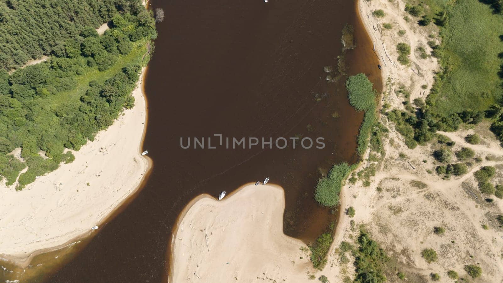 Gauja river Latvia drain into Baltic Sea aerial drone top view