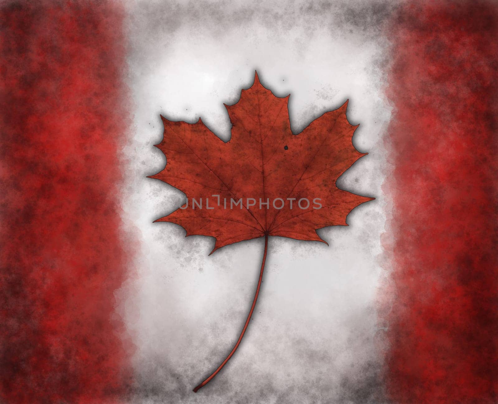 flag of canada on grunge background - illustration