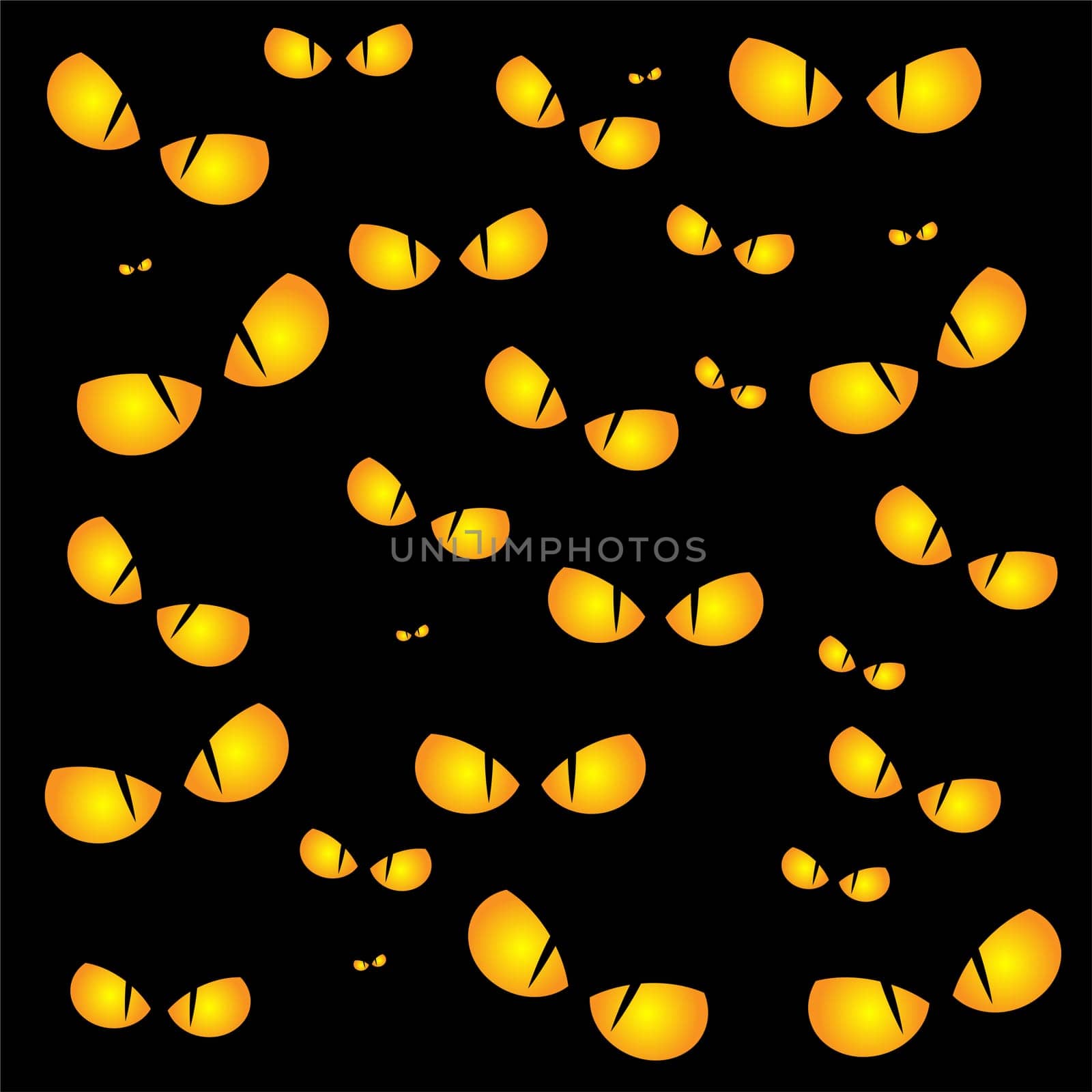 halloween spooky scary eyes  vector  design isolated on black background