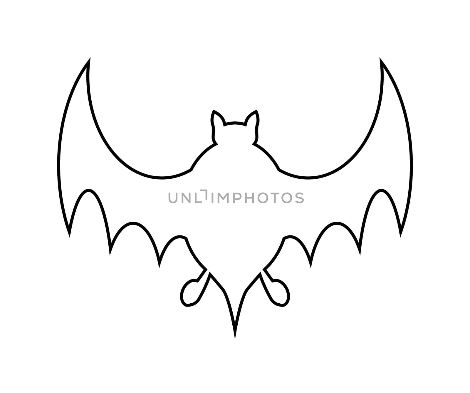 halloween bat outline vector  design isolated on white backgroud