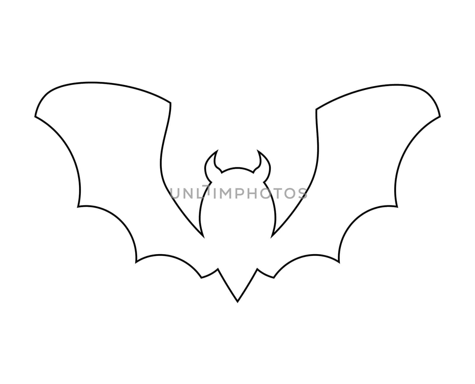 halloween bat outline vector  design isolated on white backgroud