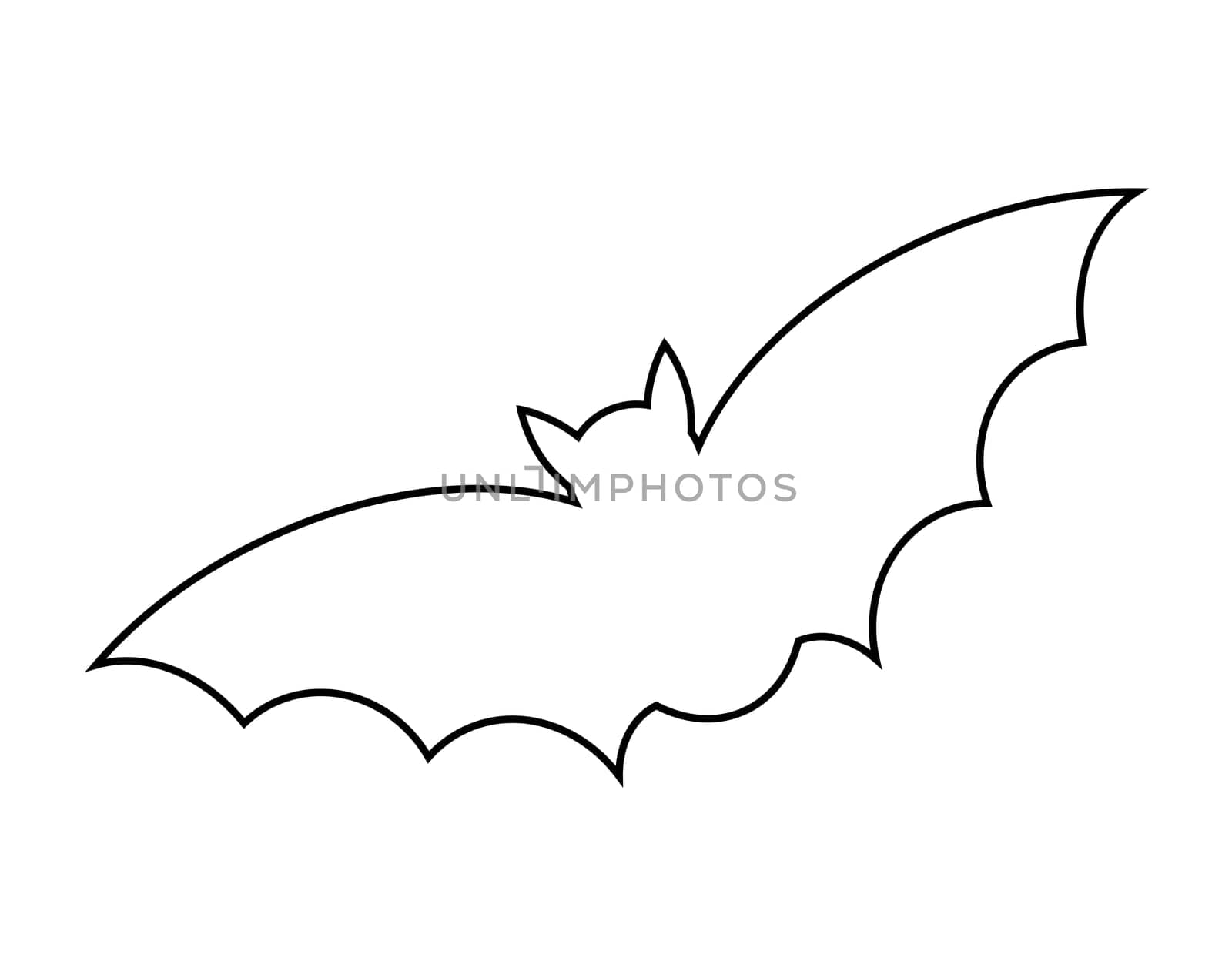 halloween bat outline vector  design isolated on white backgroud