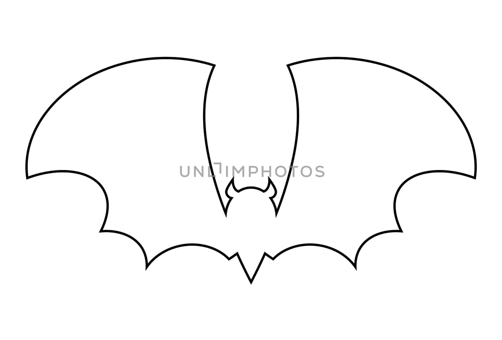 halloween bat outline vector  design isolated on white backgroud