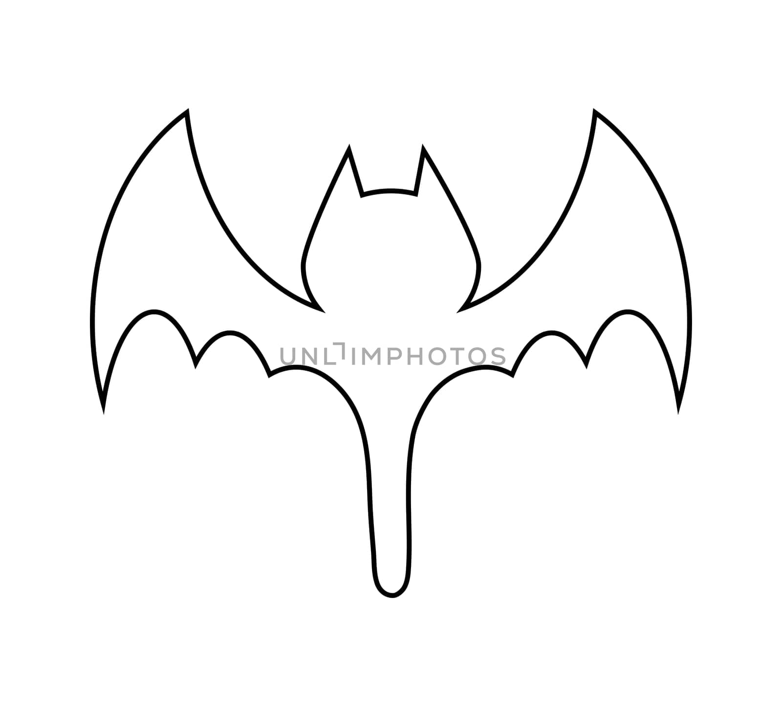 halloween bat outline vector  design isolated on white backgroud