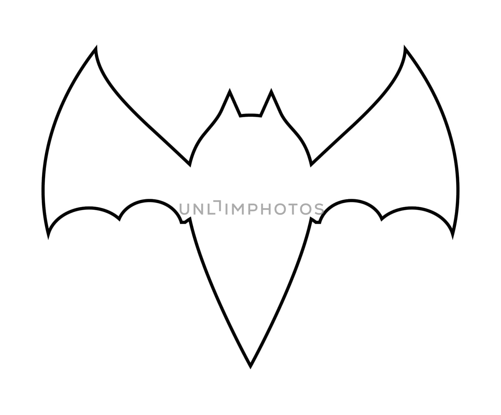 halloween bat outline vector  design isolated on white backgroud