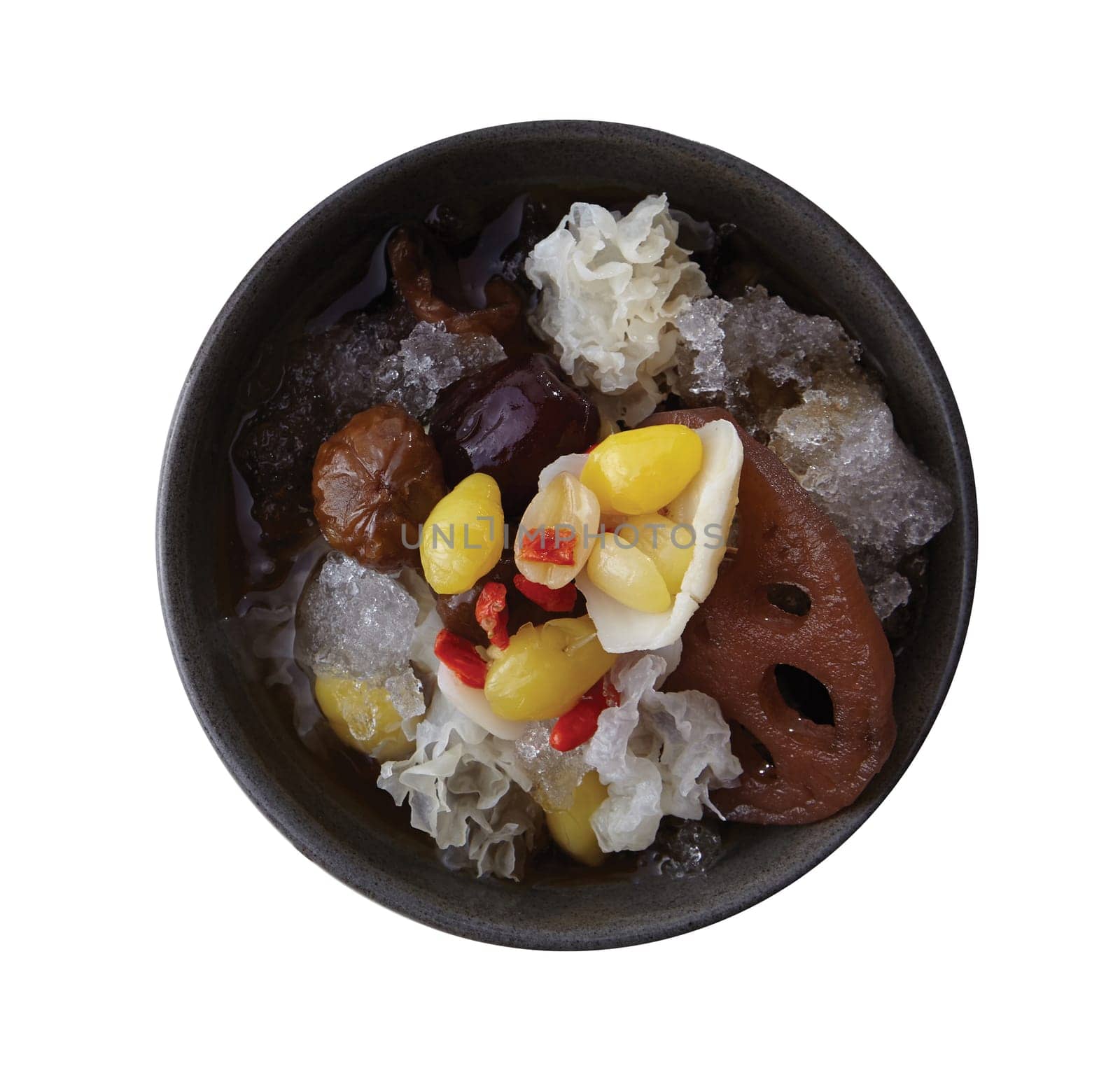 The 8 Chinese Herbs in Longan Juice..Clipping path (Dicut around Object) for work.