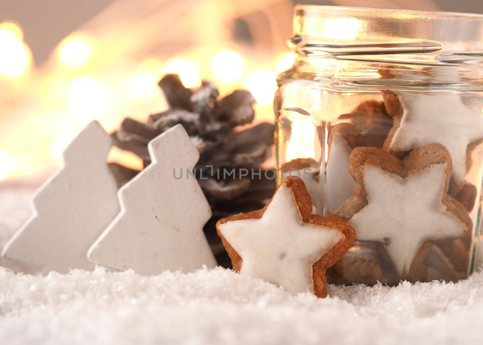 Christmas or seasonal background with snow