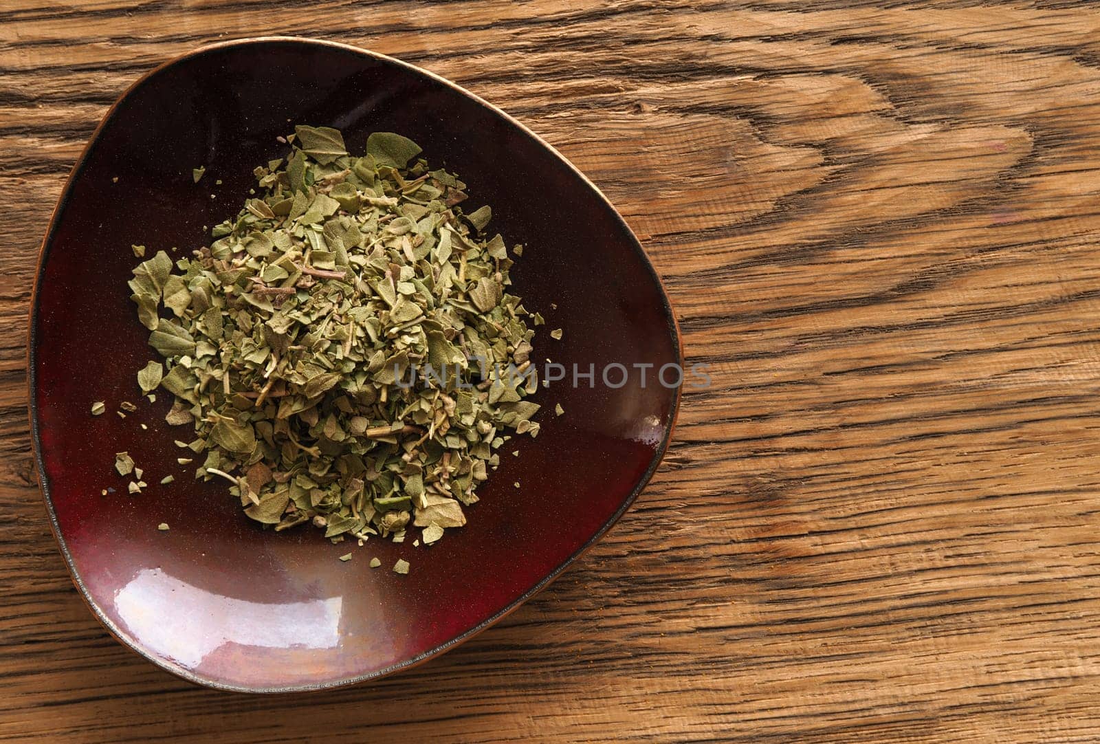 Cooking ingredients, herbs on a wooden rustic table