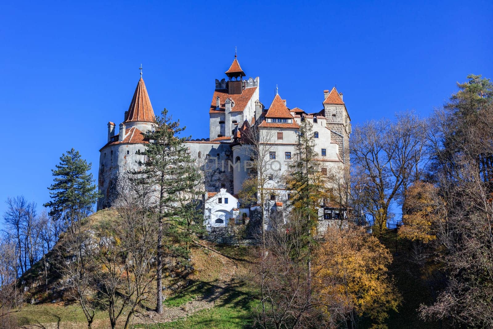 The medieval Castle of Bran known for the myth of Dracula. Brasov Transylvania. Romania