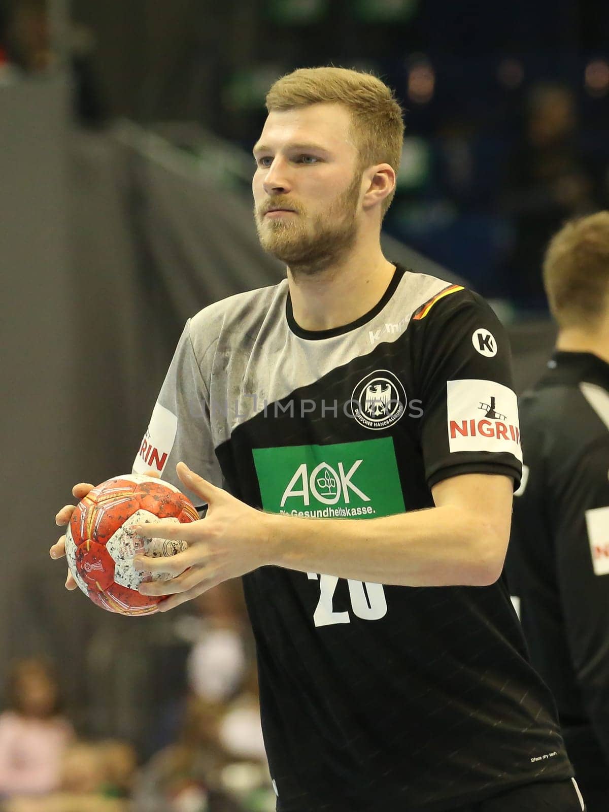 German handball player Philipp Weber (DHB, SC DHfK Leipzig) during the men's international match Germany against Spain on October 28, 2017 in Magdeburg