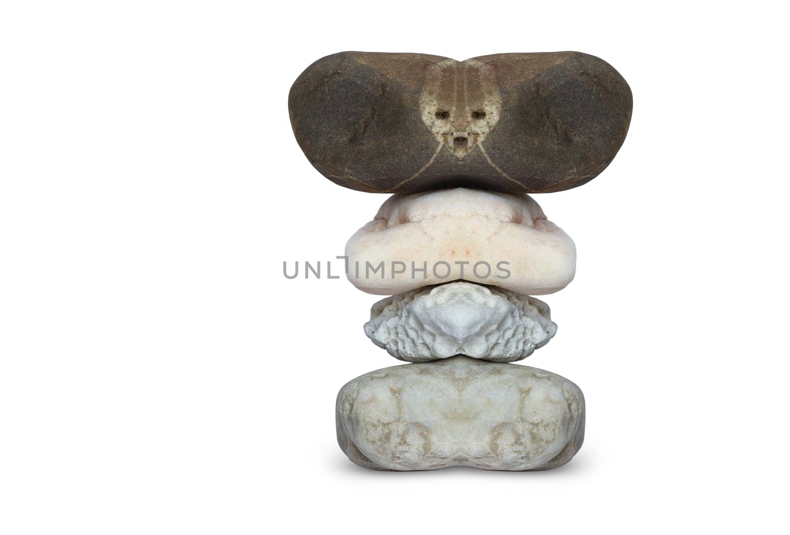 Face of alien on the stone - abstract image of the stones - digitally altered