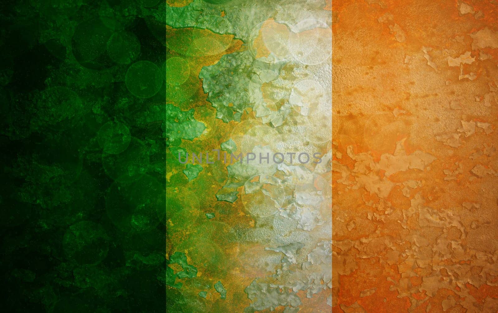 Ireland Country Irish Flag on Grunge Texture Background Illustration