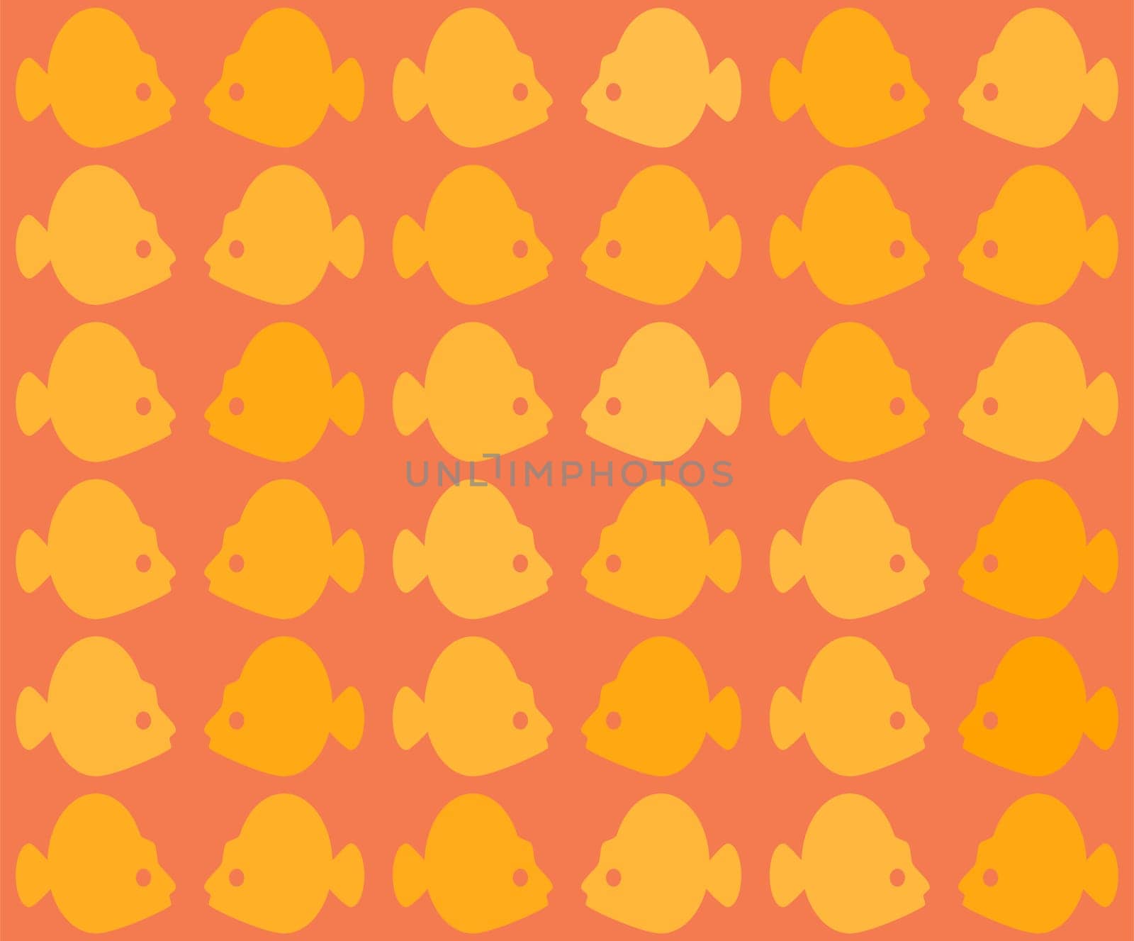 Vector seamless colorful fish pattern with tropical fish in different colors. Endless vector tiled background for textile