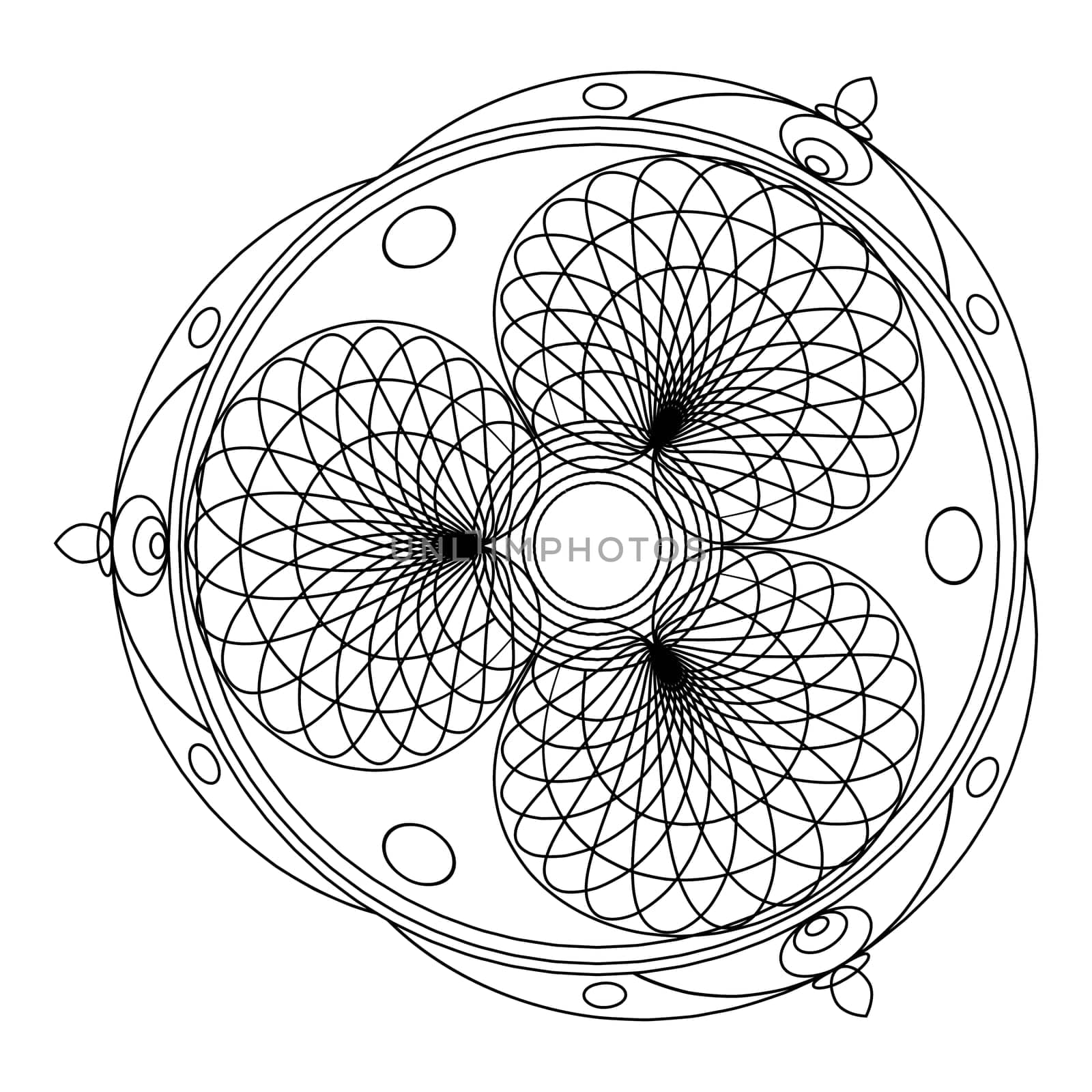 Mandalas for coloring book. Decorative black and white round outline ornament. Unusual flower shape. Oriental vector and anti-stress therapy patterns. Vector yoga logos design element.