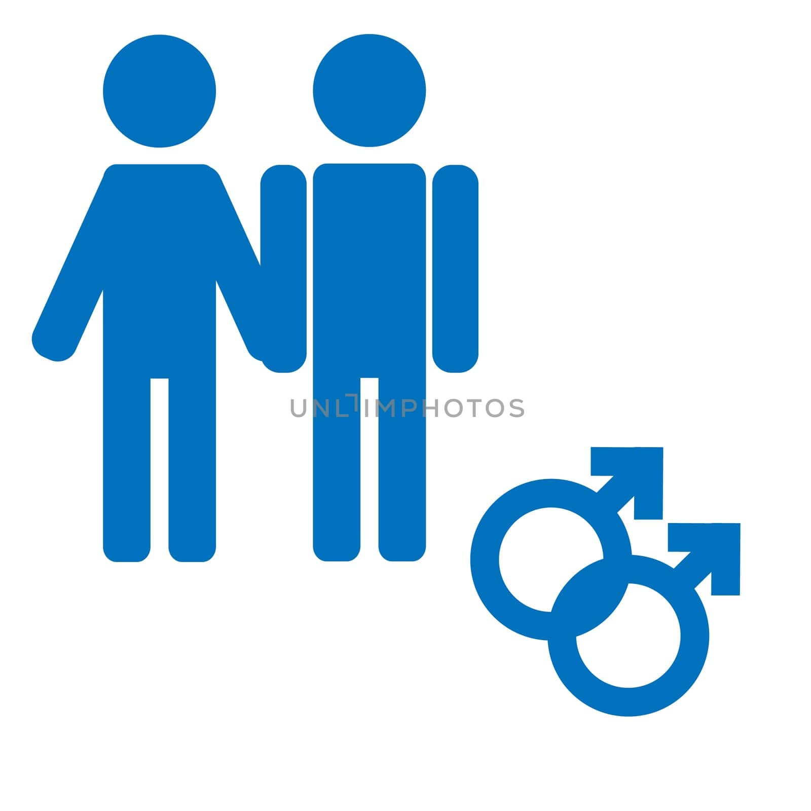 Gender icon symbol. Male boy man icon in circle. Blue vector symbol.