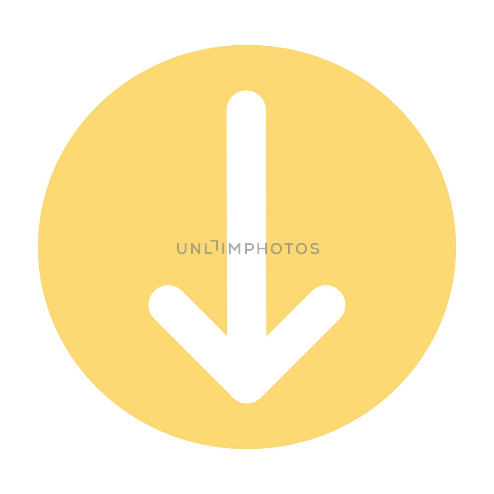 Pointer, arrow in modern flat style. Arrow vector button isolated on white background. Symbol for web design, site, app, UI.