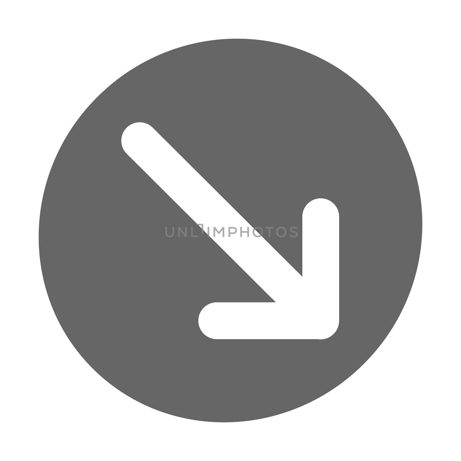 Pointer, arrow in modern flat style. Arrow vector button isolated on white background. Symbol for web design, site, app, UI.